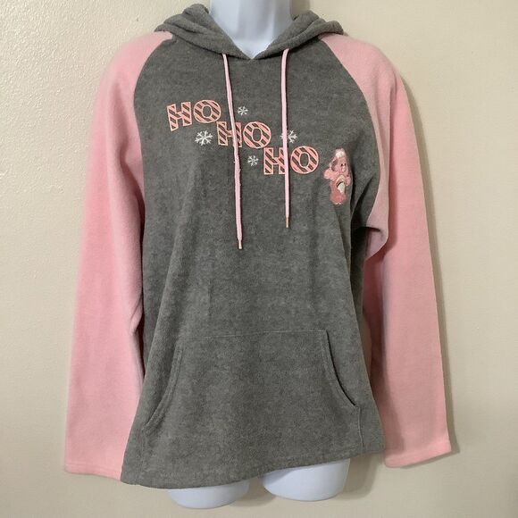 Care Bears Vintage Y2K Cozycore Kidcore Cheer Bear Christmas Grey Pink Hoodie S - Picture 1 of 12
